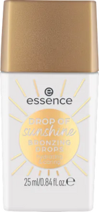 Essence bronzing drops packaging with gold cap and white container