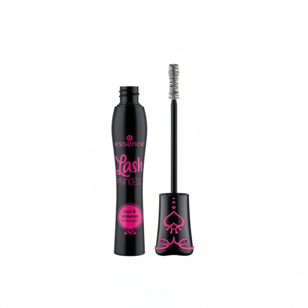 Black mascara with pink text on a white background