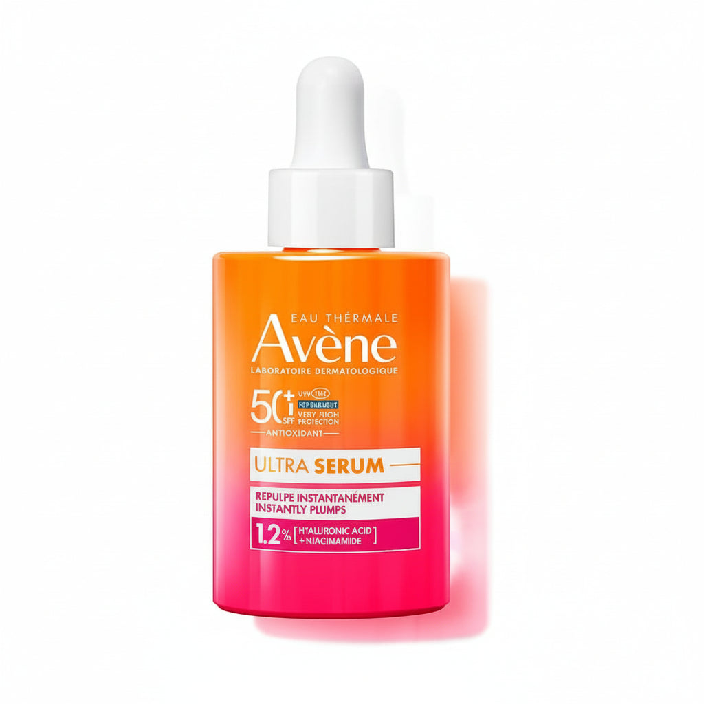 Avene Ultra Serum bottle on a white background