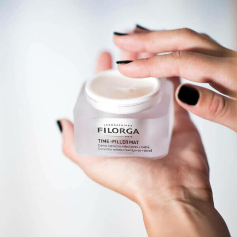 Filorga Time‑Filler Mat – Lightweight daytime cream that visibly mattifies skin, reduces fine lines, refines pores, and controls shine for a smooth, matte complexion