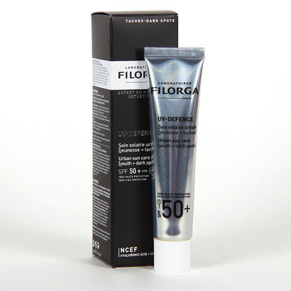 Filorga UV-Defence SPF 50+ 40ml tube front view with the package