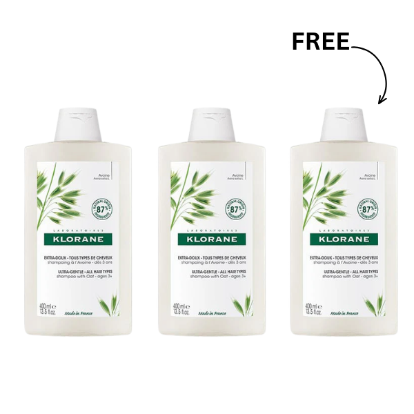2 Klorane Ultra Gentle Shampoo All Hair Types + 1 Free
