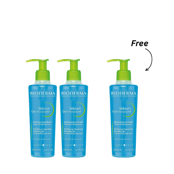 Bioderma Sebium Gel Moussant 200ml Buy 2 Get 1 Free