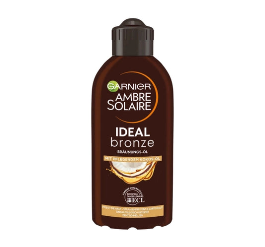 Garnier Ambre Solaire Ideal Bronze sun protection spray SPF in 200ml bottle