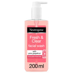 Neutrogena, Fresh & Clear Facial Wash, Pink Grapefruit & Vitamin C, suitable for blemish prone skin for a brighter complexion, 200ml
