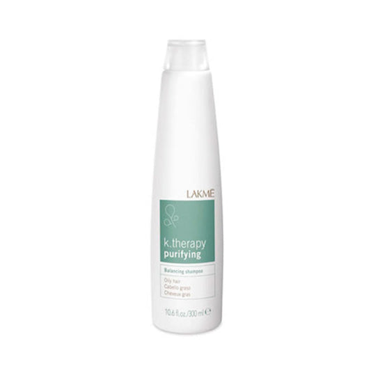 Lakme k.therapy purifying shampoo bottle on a white background