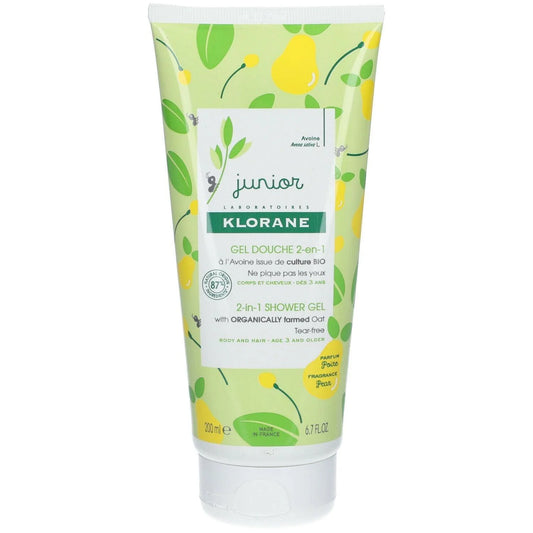 Klorane shower gel with lemon design on a white background