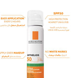 La Roche-Posay Anthelios Invisible Fresh Mist SPF 50+ 75 ml – Brume solaire rafraîchissante, très haute protection SPF 50+, texture légère et invisible, idéale pour appliquer sur le visage et le corps, résistante à l’eau