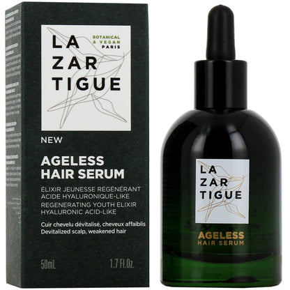 LaZar Tigue Ageless Hair Serum bottle and packaging on a white background
