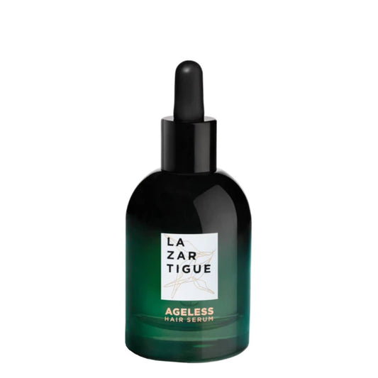 Bottle of La Zar Tigue Ageless Hair Serum on a white background