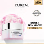 L’Oréal Paris Glycolic-Bright Glowing Night Cream, for Dark Spots Reduction, and Skin Tone Evenness, 50ml