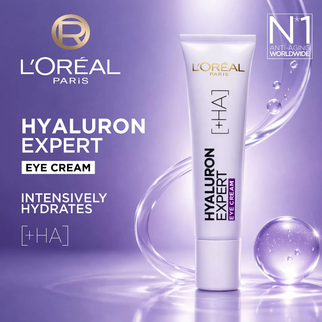 L'Oreal Paris Hyaluron Expert Moisturiser and Anti-Aging Eye Cream with Hyaluronic Acid