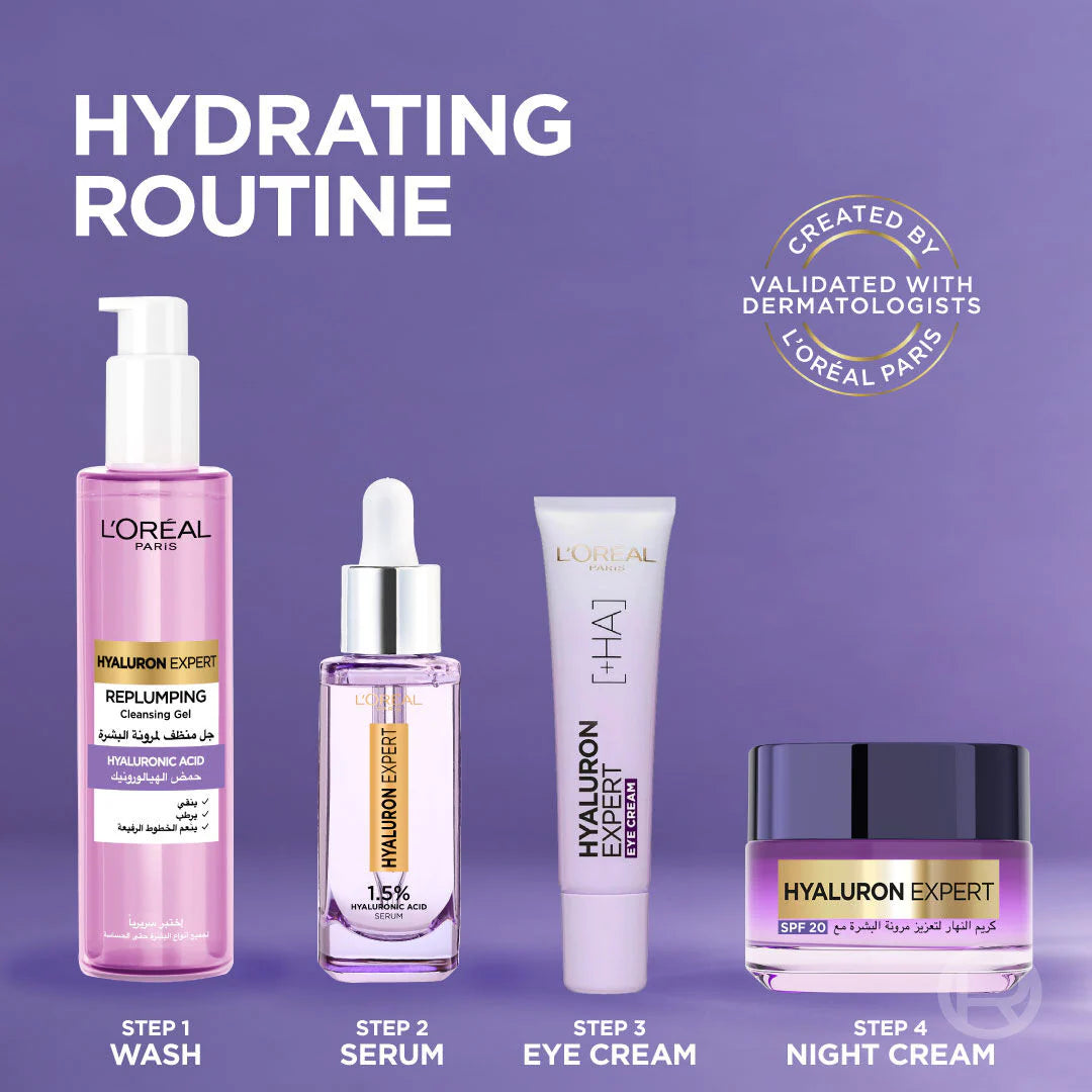 L'Oreal Paris Hyaluron Expert Moisturiser and Anti-Aging Eye Cream with Hyaluronic Acid