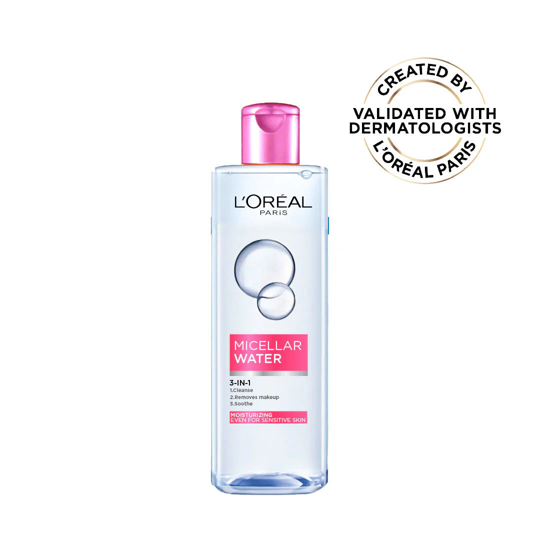 L’Oréal Paris 3-in-1 Refreshing and Moisturizing Micellar Water, Cleanse, Remove Makeup and Soothe, for Sensitive and Normal to Dry Skin, 400ml