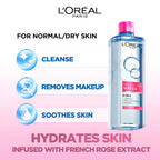 L’Oréal Paris 3-in-1 Refreshing and Moisturizing Micellar Water, Cleanse, Remove Makeup and Soothe, for Sensitive and Normal to Dry Skin, 400ml