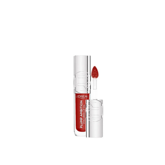 L’Oréal Paris Plump Ambition Hyaluron Lip Oil with 24-hour hydration and high-shine volumizing finish in sleek tube packaging