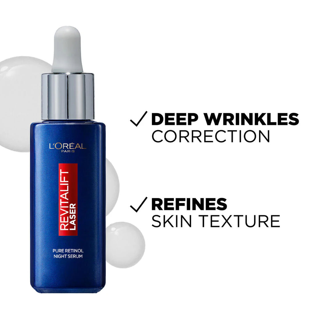 L’Oréal Paris Revitalift Laser Retinol Deep Wrinkle Night Serum, With Vitamin A, Targets all Wrinkles, 30ml