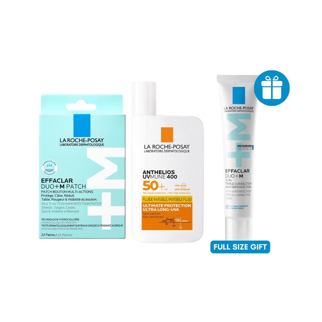 LA ROCHE-POSAY Anthelios UVMune Invisible Fluid 50ml + LA ROCHE-POSAY Effaclar Patches AND GET EFFACLAR DUO(+) FOR FREE