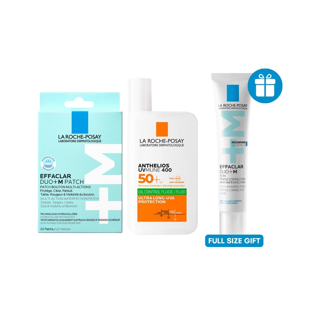 La roche-posay anthelios uvmune oil control fluid 50ml + La roche-posay effaclar patches and get effaclar duo(+) for free