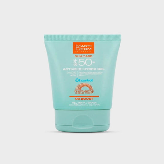 MartiDerm Active [D] Hydra Gel SPF 50+ – lightweight sunscreen gel in 50ml tube for oily and combination skin