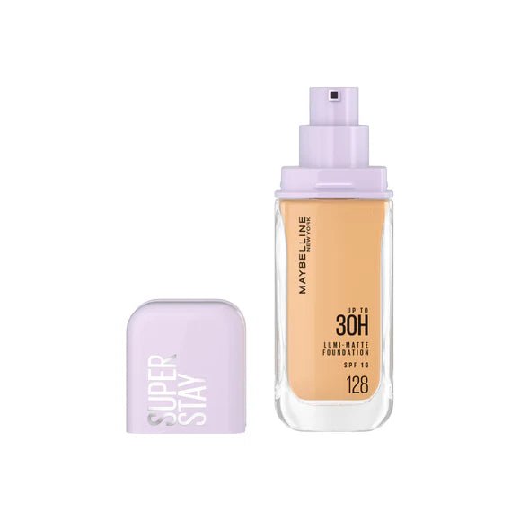 Maybelline Super Stay Up To 30H Lumi Matte Foundation bottle with luminous matte finish for long-lasting wear