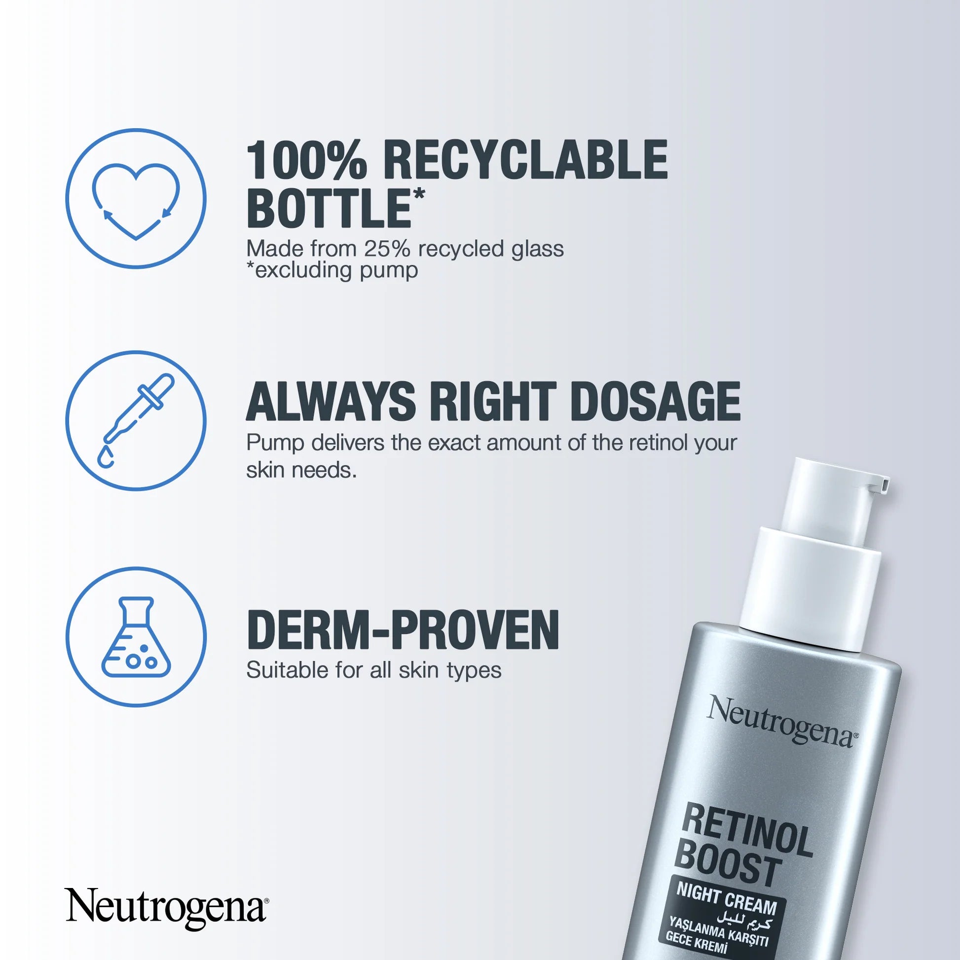 Neutrogena Retinol Boost Night Cream, Fights visible signs of ageing and reduces the appearance of wrinkles, dryness, and age spots, 50ml