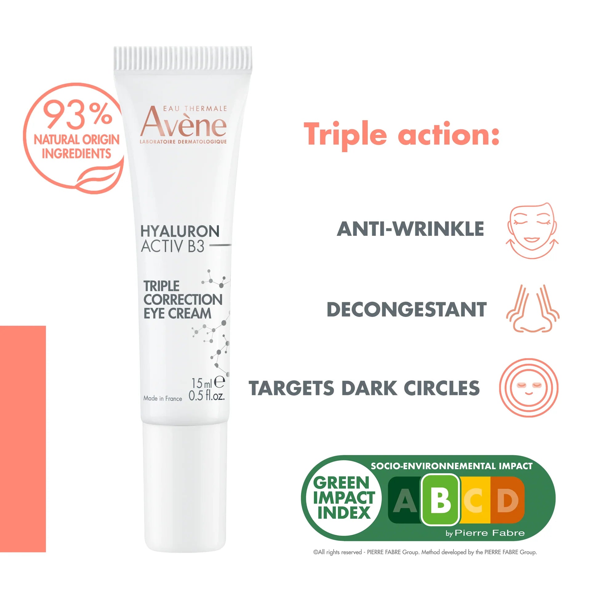 Avene Hyaluron Active B3 Triple Correction Eye Cream 15ml