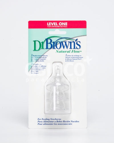 Dr Brown's 3 Wide-Neck Silicone Nipples Level one - dsonline.me