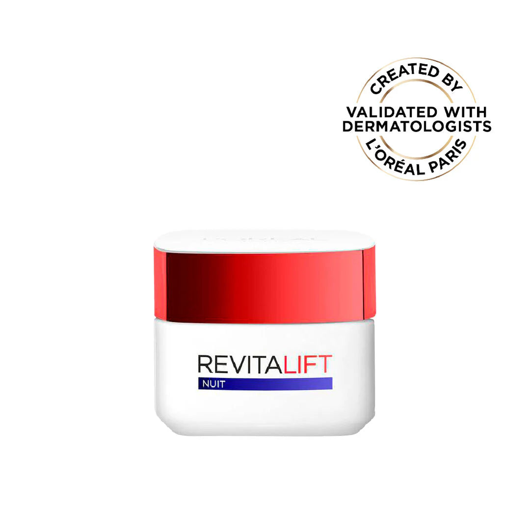 L'Oreal Paris Revitalift Hydrating and Moisturizing Night Cream, for Wrinkles Reduction, Formulated with Pro-Retinol, 50ml