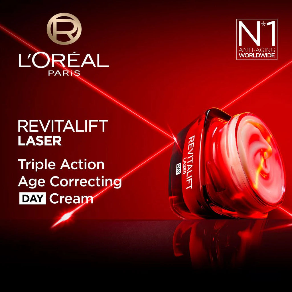 L'Oreal Paris Revitalift Laser X3 Triple Action Anti-Aging Day Cream, firm skin, and Brighten Complexion, SPF 25, 50ml