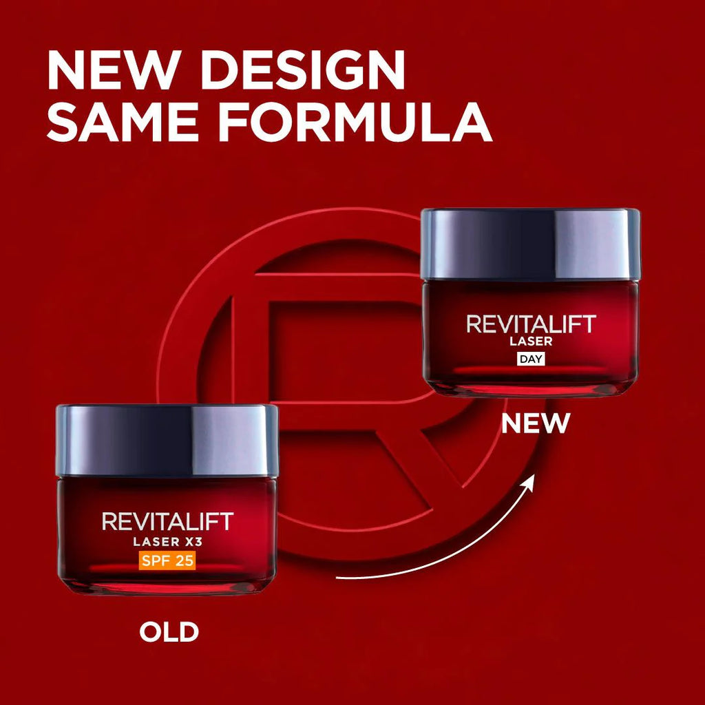 L'Oreal Paris Revitalift Laser X3 Triple Action Anti-Aging Day Cream, firm skin, and Brighten Complexion, SPF 25, 50ml