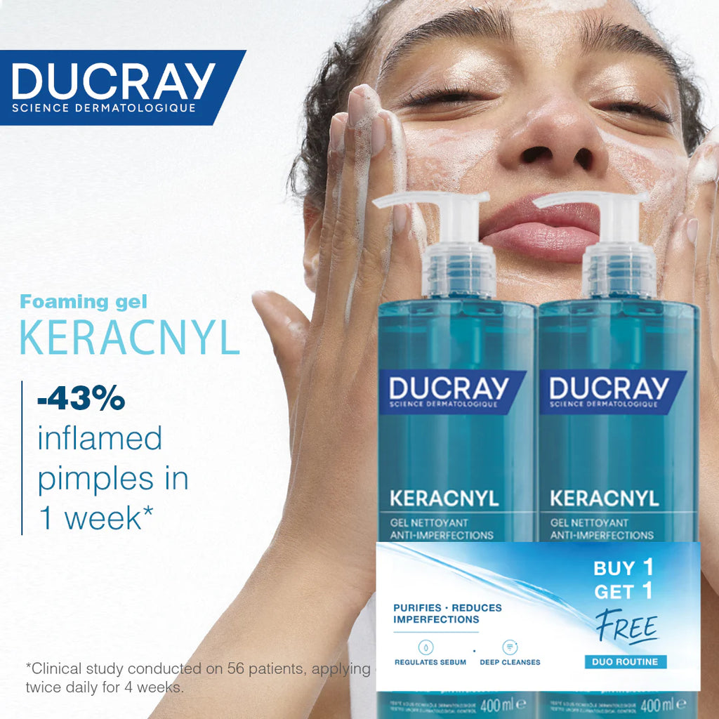 2x Ducray Keracnyl Foaming Gel 400ml