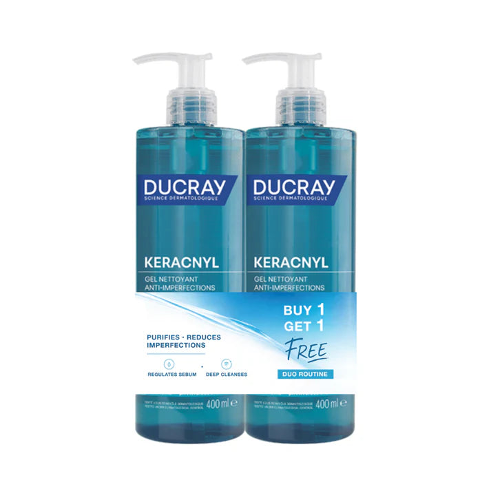 2x Ducray Keracnyl Foaming Gel 400ml