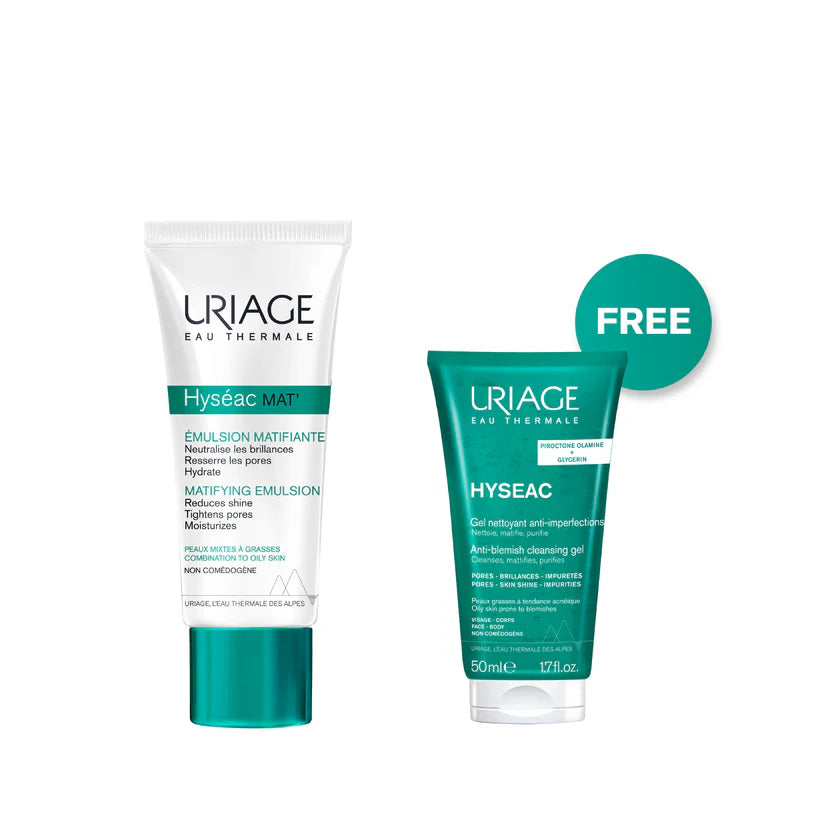 Uriage Hyseac Gel Creme Matifiant 40 ML + Hyseac Cleansing Gel 150 ML for Free