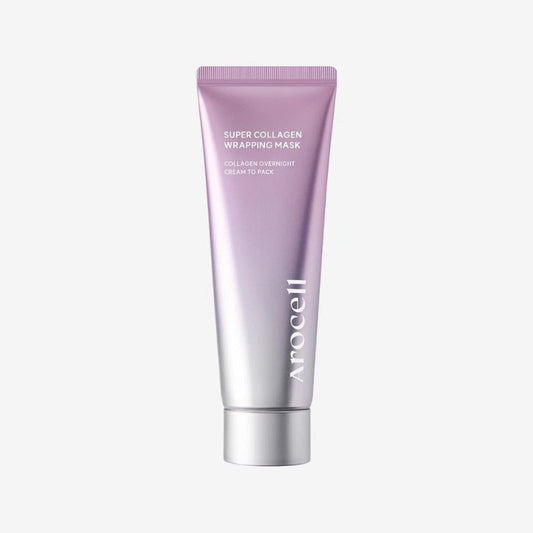 Super Collagen Wrapping Mask tube with Arrocell branding on a light gray background