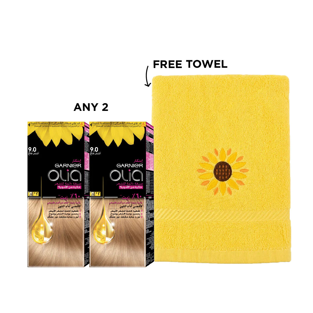 Garnier 2x Olia Hair Coloration + FREE Towel At 15% OFF