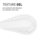 White gel texture with text on a white background