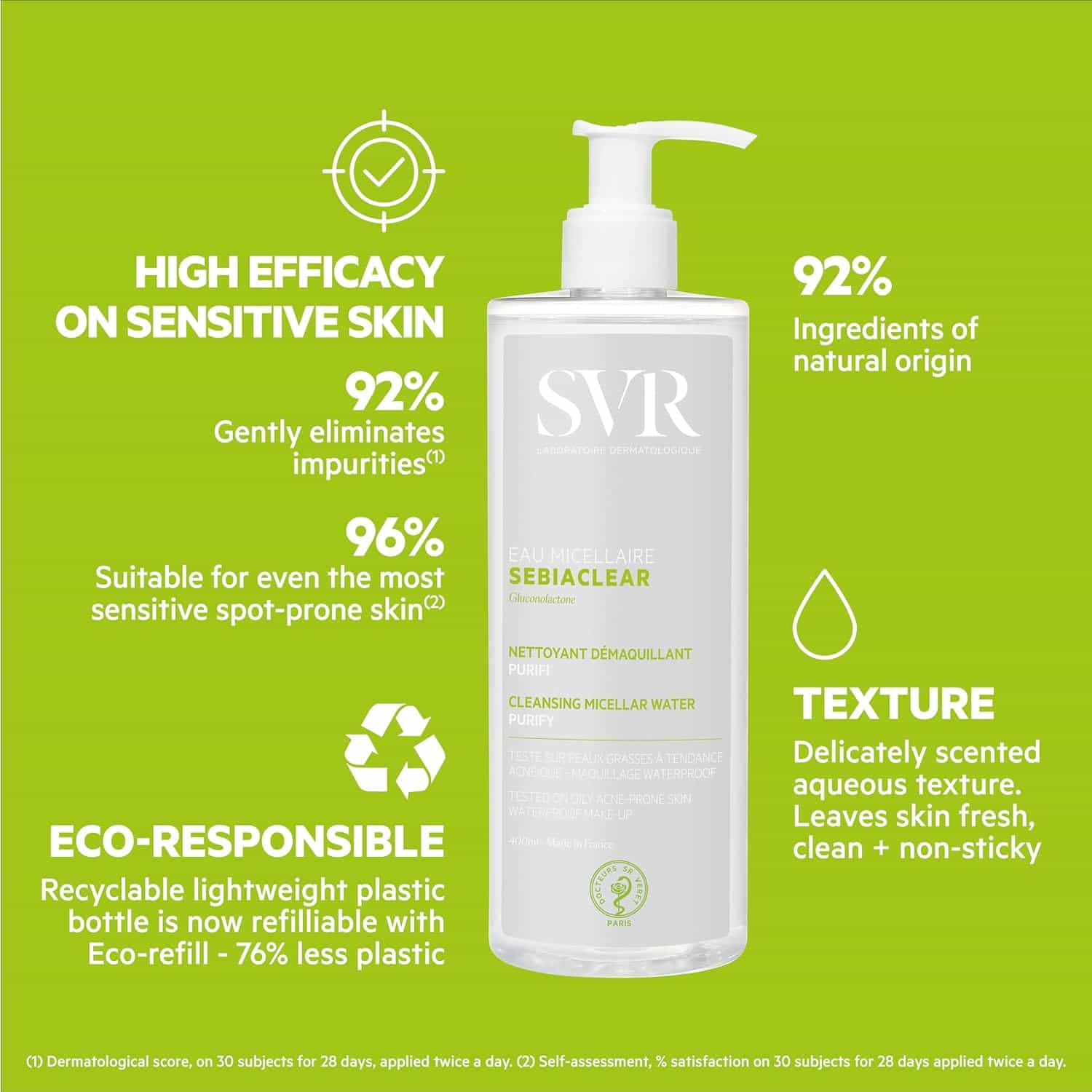 SVR Sebiaclear Eau Micellaire 400 ml – Purifying Micellar Water for Oily and Acne-Prone Skin